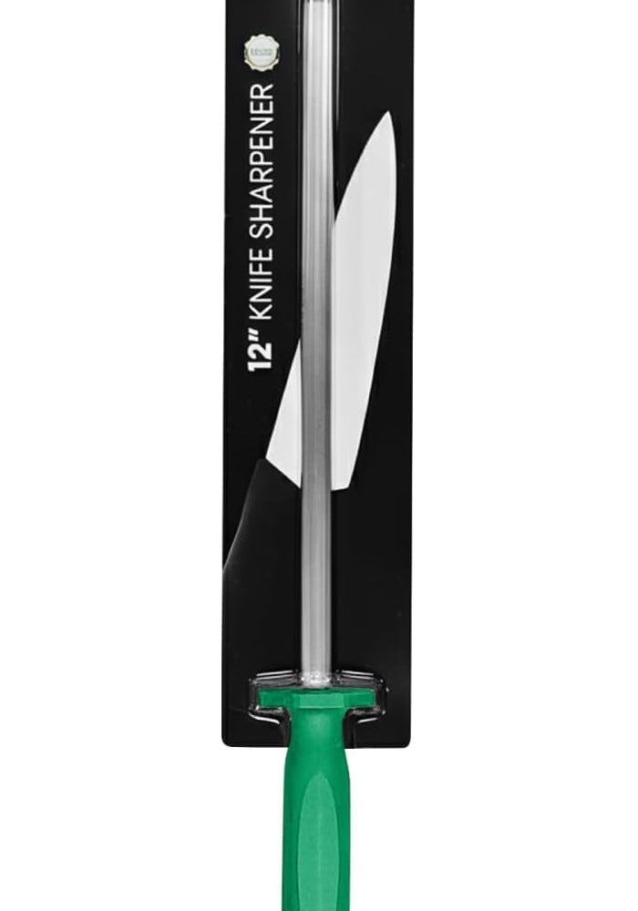 Kitchen Master 12 Inch Stainless Steel Sharpening Steel (Green) | Professional Honing Rod - Image 3